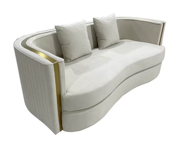 Ibiza Modern Velvet Sofa Set - Cream or Navy Blue, Curved Design, Luxurious Comfort - UK Luxury Furniture